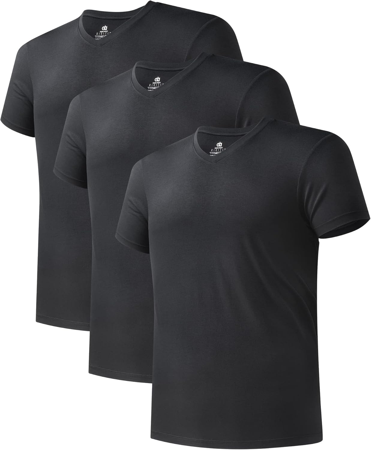 DAVID ARCHY Men's Undershirt Bamboo Rayon Moisture-Wicking V-Neck T-Shirts Stretch Tees for Men, 3 or 5 Pack