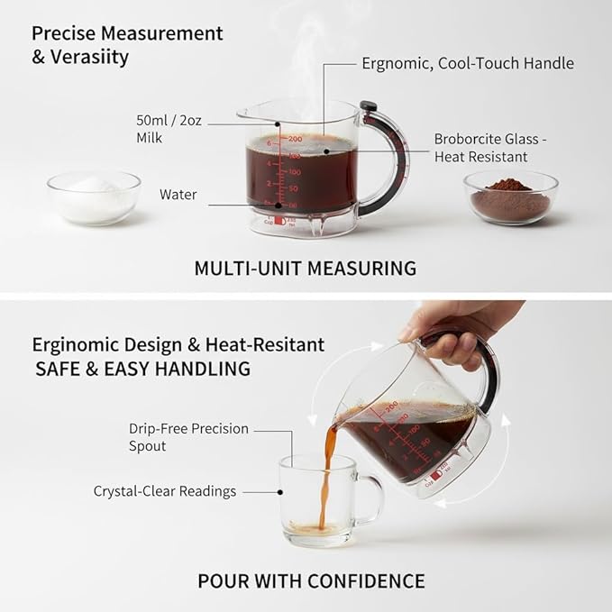 4-in-1 Adjustable Measuring Cup with Scraper Lid & Push-Up Base, Multi-function 1 Tbsp to 1 Cup Kitchen Tool for Sticky Ingredients, Baking & Cooking, Space Saving Design (Size Options) (2)