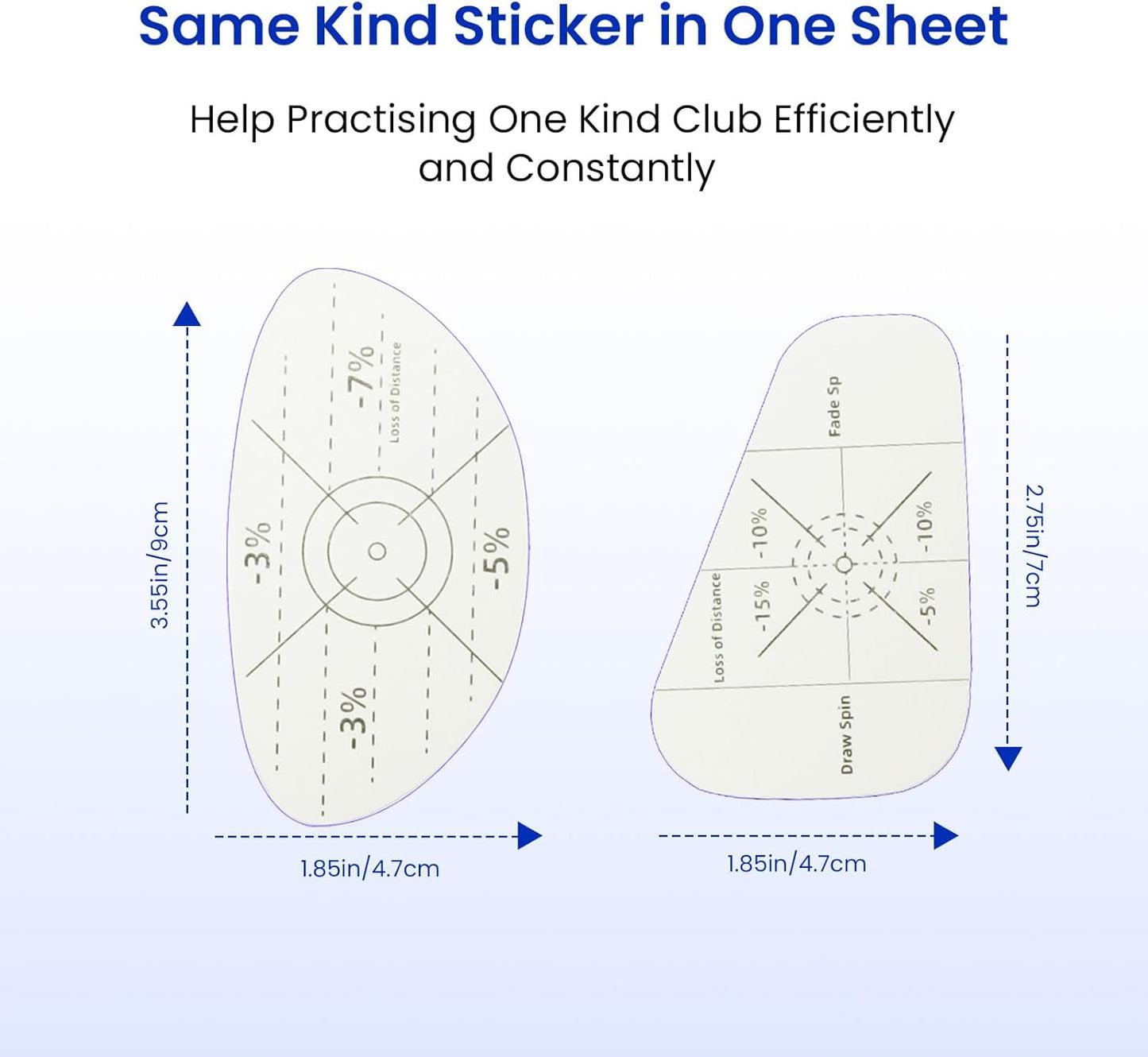 FINGER TEN Golf Impact Tape 75/150/375 Pcs Value Set Golf Club Impact Stickers Labels for Driver Woods Irons Putters, Self-Teaching Training Aid for Swing Practice