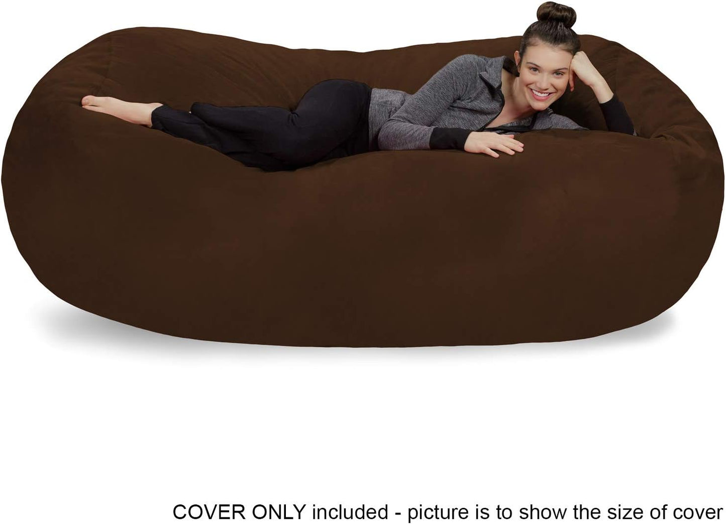 Sofa Sack Bean Bag Chair Cover, 7-5-feet, Chocolate