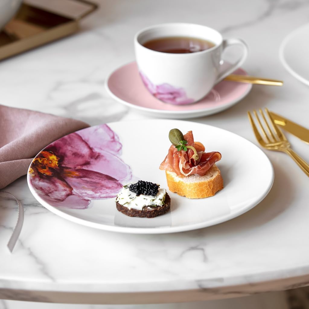 Villeroy & Boch Rose Garden 12-Piece Dinnerware Set, Premium Porcelain, Made in Germany