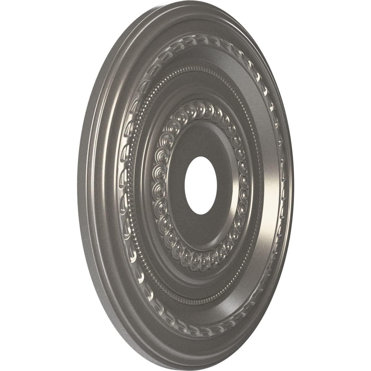 Ekena Millwork 22Od X 3 1/2Id X 1P Cole Thermoformed Pvc Ceiling Medallion (Fits Canopies Up To 6), Aged Dark Steel