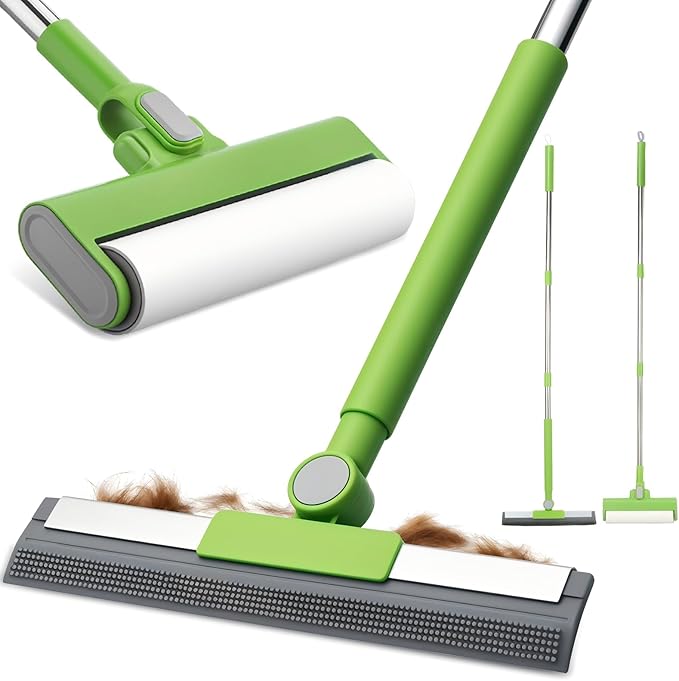 MXF Pet Hair Remover Kit - Including Carpet Rake & Large Lint Roller, 2 in 1 Pet Hair Removal Tool Cat Dog Fur Rakes Scraper Carpet Broom for Carpets, Rugs, Mats, Pet Beds