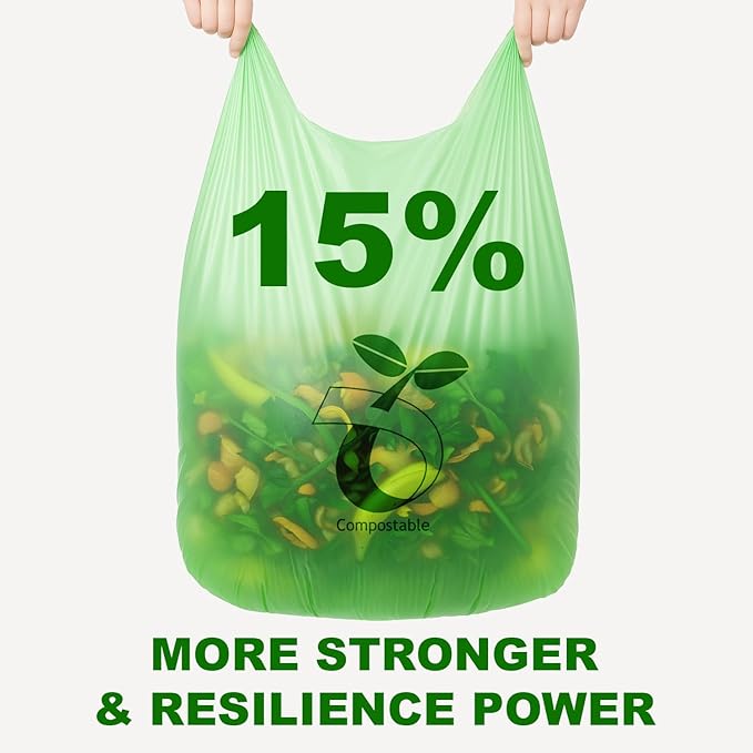 Compostable Trash Bags – 30 gallon 25 Pack, Waste Bags, Nature-Friendly, Tear-Resistant, Odor-Free, Durable & Convenient