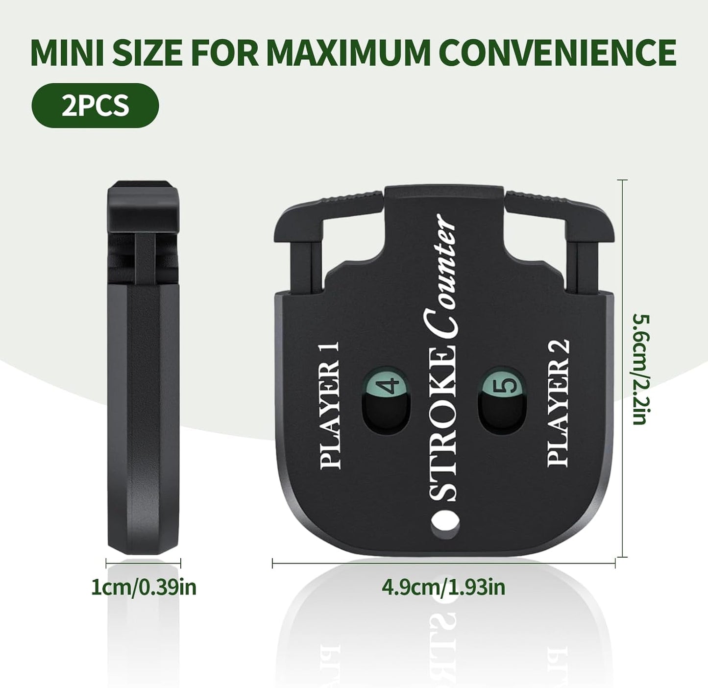 Mini Golf Stroke Counter Clicker,Dual Dial Scorekeeper Tool for 2 Players with Keychain, 2-Digit Manual Reset, Portable Golf Score Tracker for Game Scorekeeper,Golf Tournaments