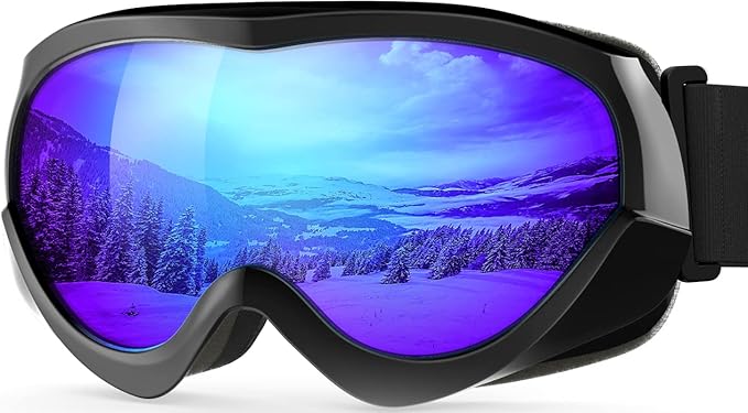 OutdoorMaster Kids Ski Goggles - Helmet Compatible Snow Goggles for Boys & Girls with 100% UV Protection
