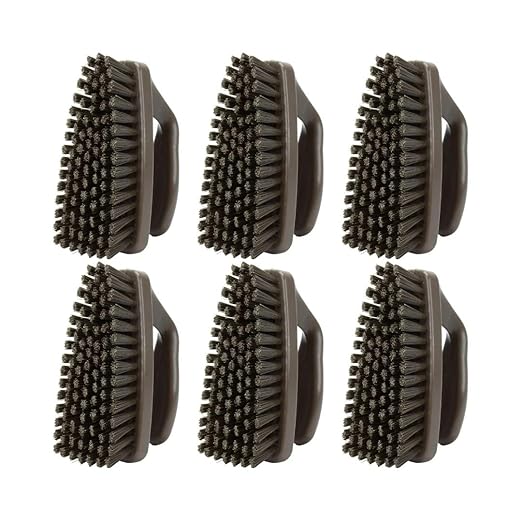 SPARTA Scrub Brush with Iron Shaped Handle and Stiff Bristles, Heavy Duty Scrubber Brush for Kitchen, Bathroom, Shower, Tile, Sink, Carpet and Bakepans, Heavy Duty, 6 Inches, Brown, (Pack of 6)