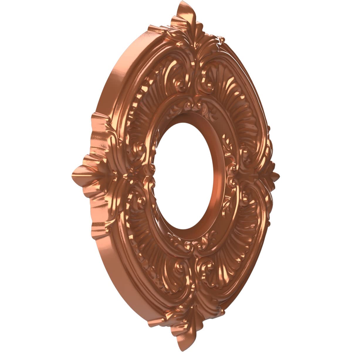 Ekena Millwork Cmp10Atbco Attica Thermoformed Pvc Ceiling Medallion (Fits Canopies Up To 4 1/8), 10Od X 3 1/2Id X 3/4P, Bright C