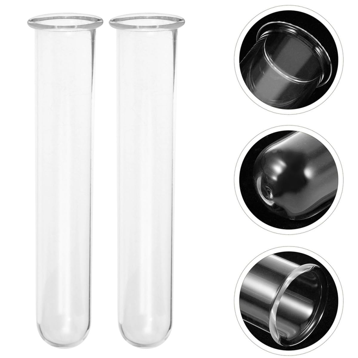 OUNONA 4pcs Hydroponic Glass Test Tube Vases 2.5x3x18cm Plant Propagation Holder for Desktop Terrarium and Home Décor