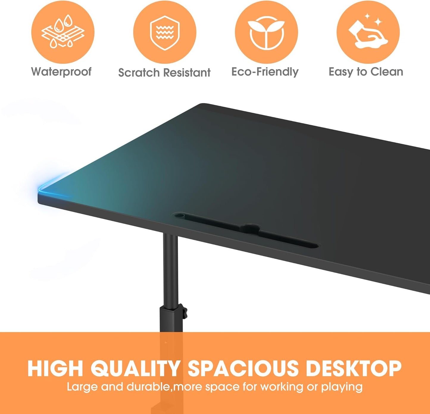 Klvied Small Standing Desk Adjustable Height for Sitting and Standing, Portable Laptop Table for Walking Pad (Black)