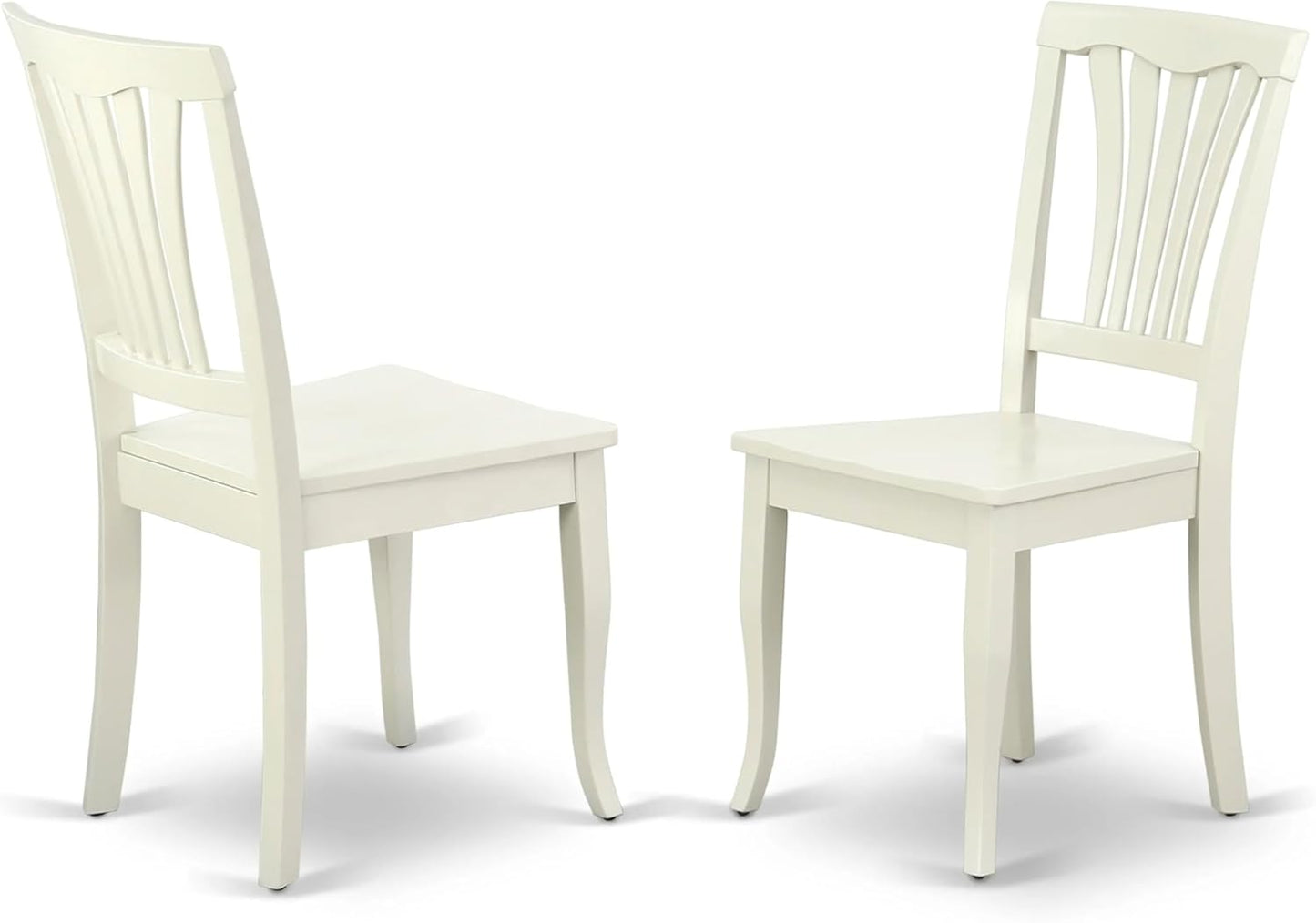East West Furniture ANAV3-LWH-W 3 Piece Dining Table Set for Small Spaces Contains a Round Kitchen Table with Pedestal and 2 Kitchen Dining Chairs, 36x36 Inch, Linen White