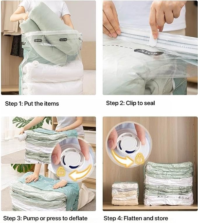 NeatNest 6 Pack Large Cube Vacuum Storage Bags – Oversized Box-Shaped Compression Bags for Comforters, Blankets, Bedding & Clothes, Vacuum or Hand Press, Airtight & Reusable, PE+PA Material