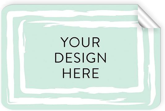 100 Custom Vinyl Stickers - Upload Your own Image, Text, Design, Logo - Personalized Logo Labels for Handmade, Packaging, Bottle, Jars, Candle, Brand Stickers (Mint, 5x3)