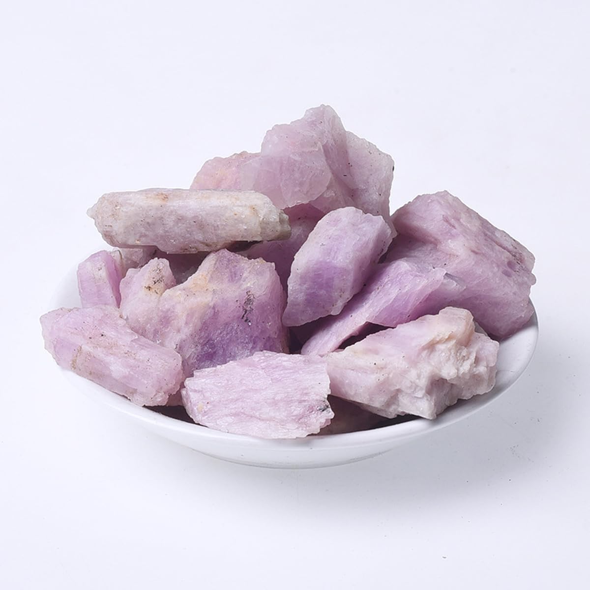 Erliway 1.25-2" Natural Kunzite Raw Stone and Healing Crystals, Rough Stone for Tumbling, Cabbing, Fountain Rocks, Decoration, Raw Crystal and Healing Stones for Polishing, Wicca & Reiki