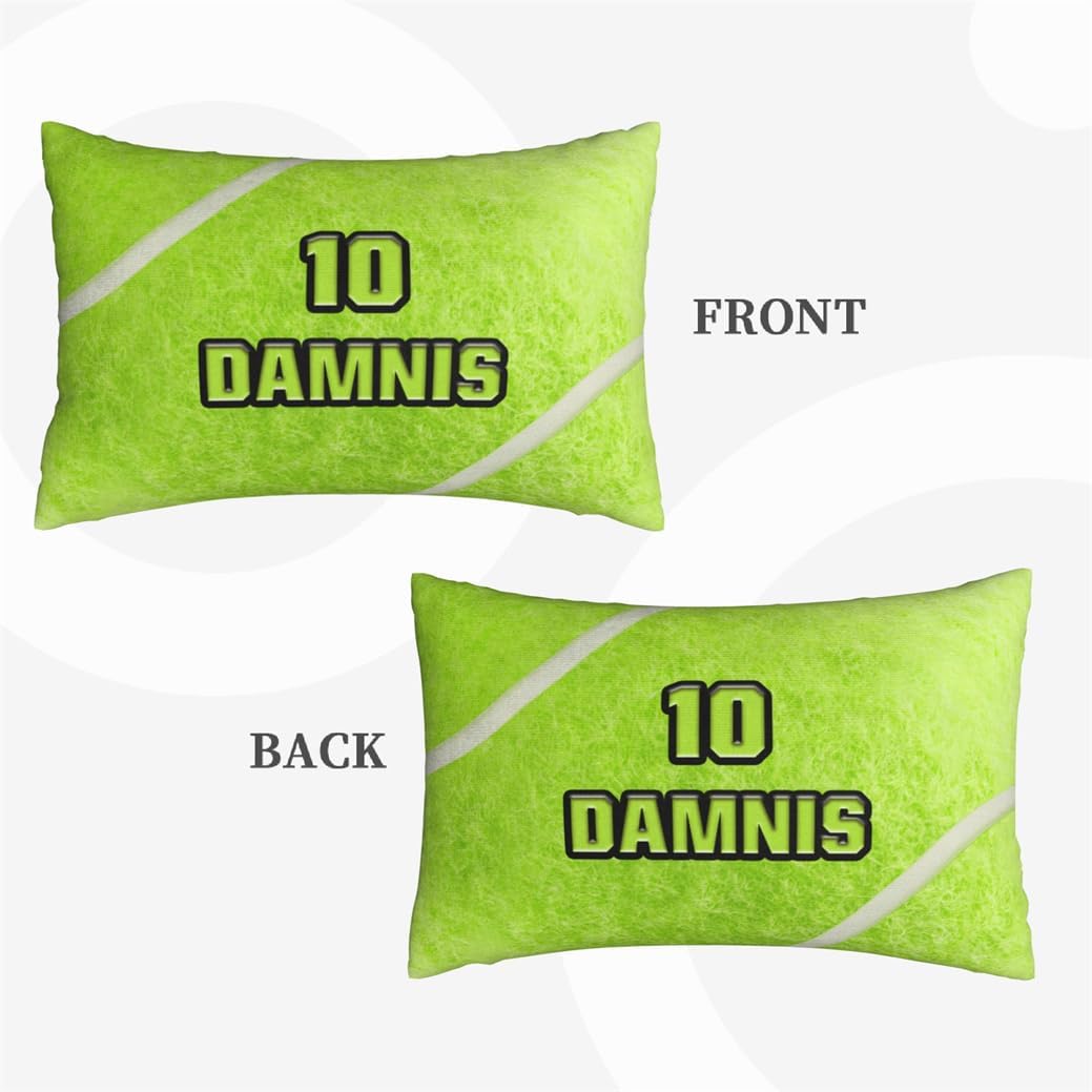 Custom Name Ball Sport Theme Throw Pillow Cover Customized Home Decor Pillow Cover for Tennis Lovers Ball Theme Tennis Throw Pillowcase Personalized Sport Enthusiast Pillowcase for Sofa Bedding