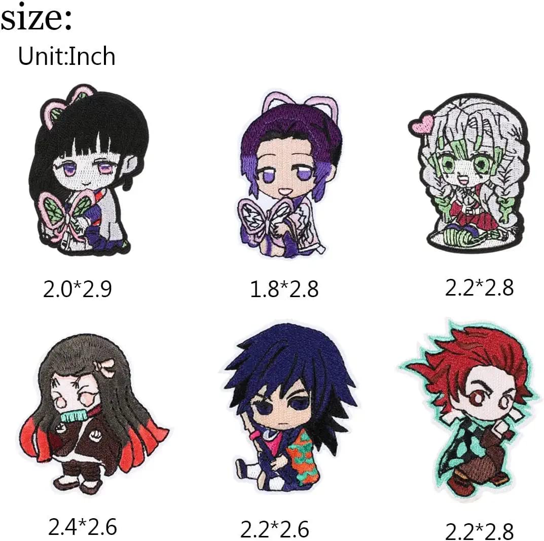 19 Pieces Anime Patches Embroidered Applique Patches Sew on Iron on Patches Fabric Repair Patches for Kids Adult Clothes Jeans Jackets Hats Shoes Backpacks