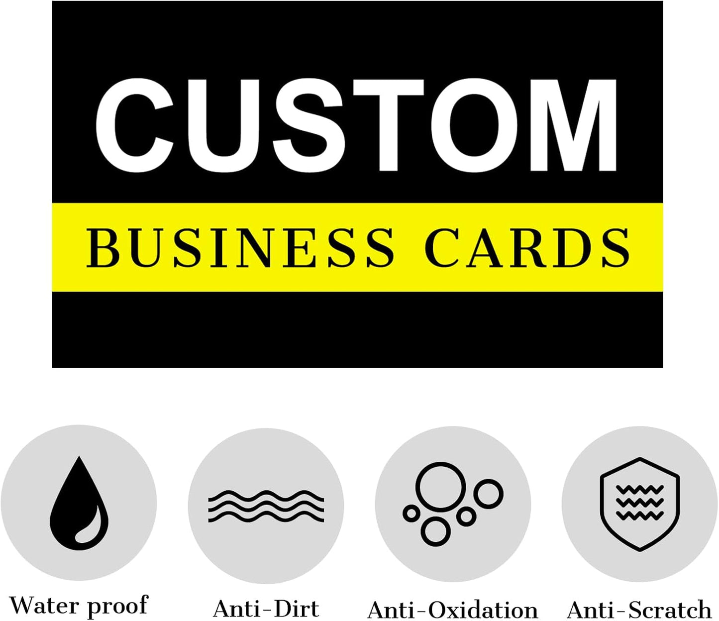 Custom Business Cards Customizable with Logo Photo Personalized Business Card Customize for Small Business Customized Waterproof Double Sided Cards 100 200 500 1000