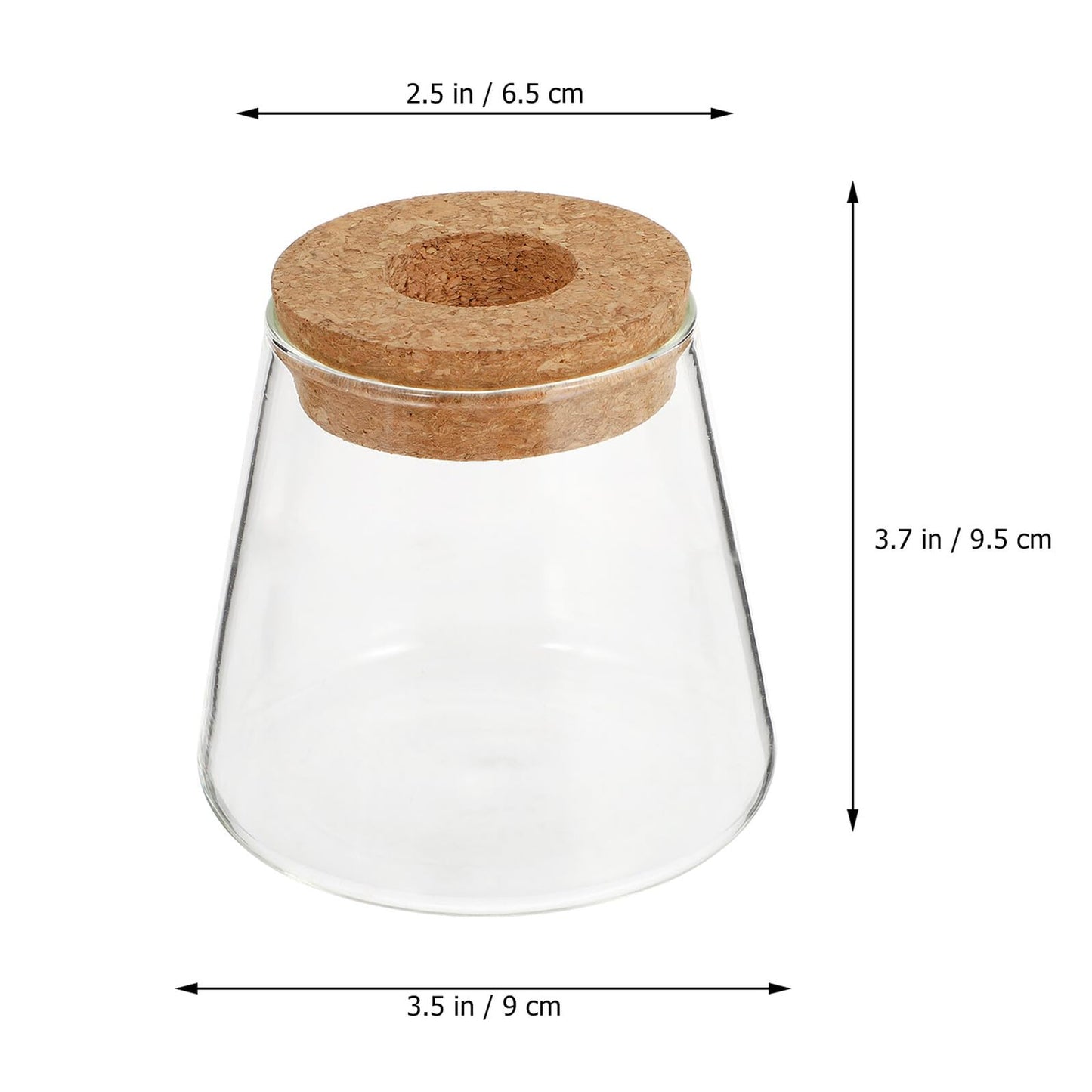 BESPORTBLE 2pcs Hydroponic Glass Vases 400ml with Cork Lid 6.5cm Opening Diameter Desktop Plant Terrariums for Hydroponics and Garden Decoration