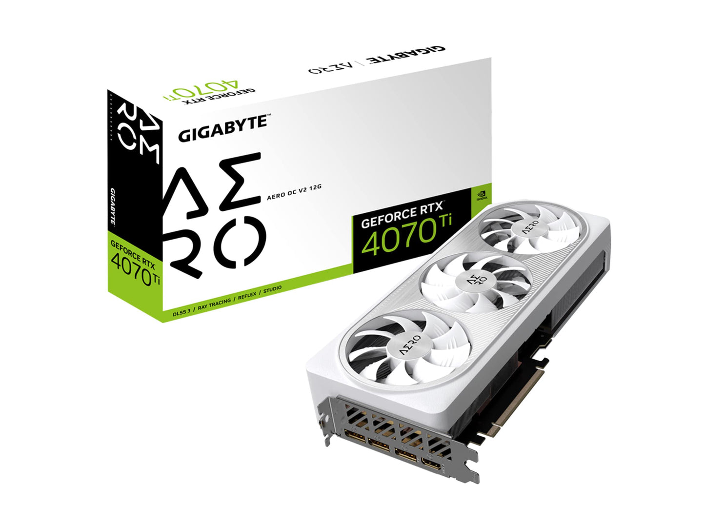 GIGABYTE GeForce RTX 4070 Ti AERO OC V2 12GB Graphics Card, 3X WINDFORCE Fans, GV-N407TAERO OCV2-12