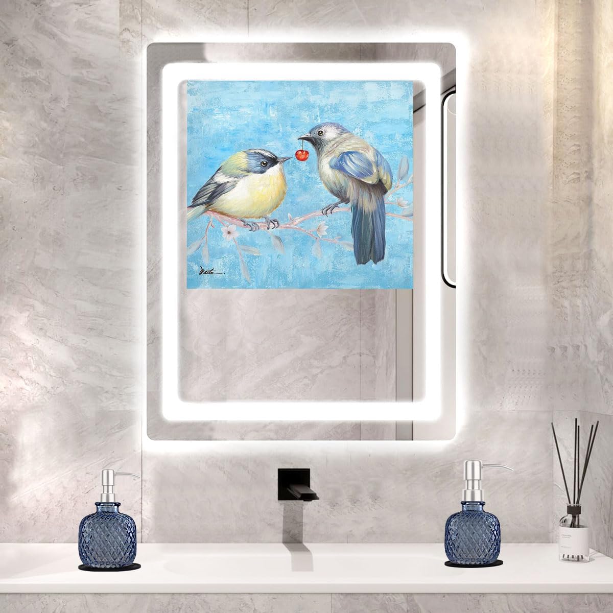 Soap Dispensers with Silicone Mat, for Kitchen and Bathroom Contertop Wash Hand Liquid, Dish Detergent, Farmhouse Style Shampoo Lotion Pump (1, Blue Glass with Black, 3-1/2" x 3-1/2" x 6-1/4")