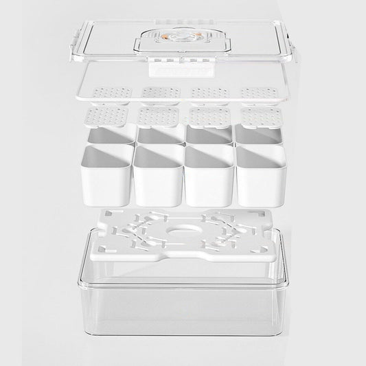 Bivpreom Snackle Box Container With Ice Pack，Chilled Serving Tray，Snackle Box With Ice Pack & Lid & 8 Compartments