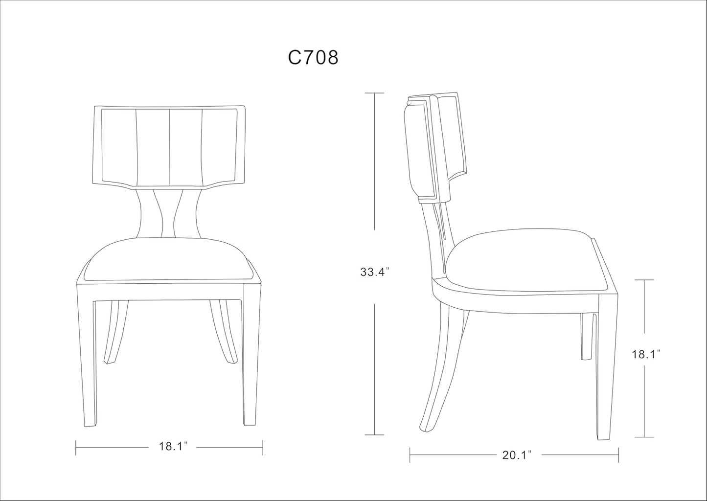 Manhattan Comfort Pulitzer Faux Leather Dining Chairs Set of 2, Solid Beech Wood with Walnut Finish, Iconic Greek Design, Fully Assembled Accent Kitchen Furniture, Camel