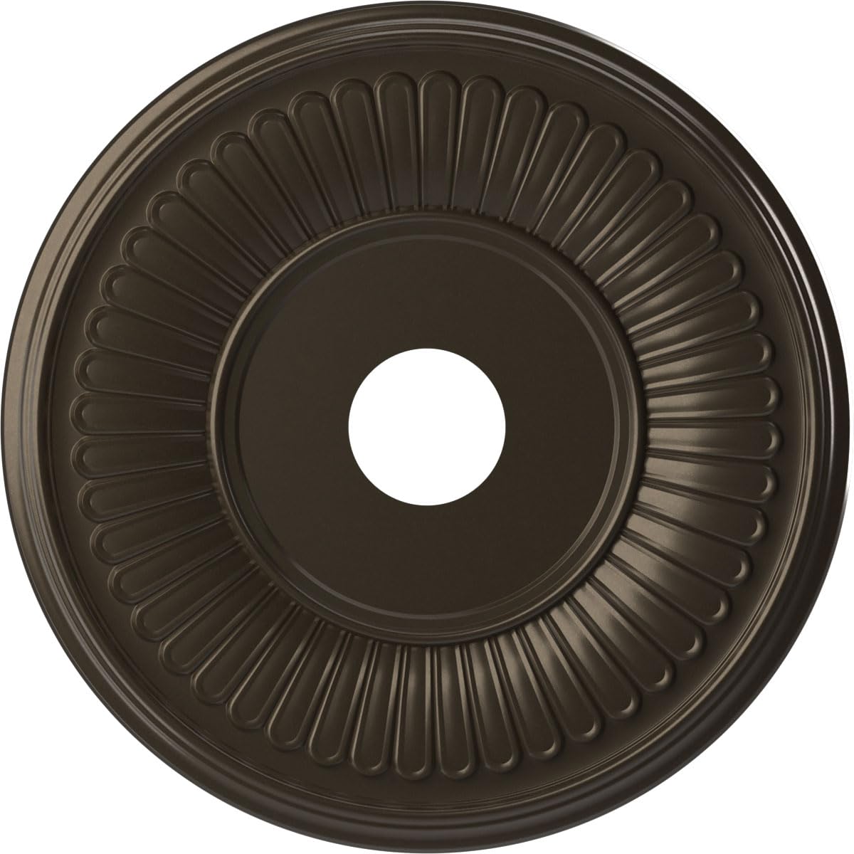 19Od X 3 1/2Id X 1P Berkshire Thermoformed Pvc Ceiling Medallion (Fits Canopies Up To 8 3/8), Metallic Dark Bronze