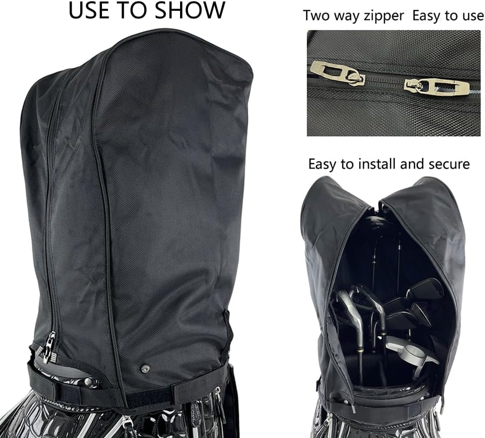 Golf Bag Cover/rain Cover Durable 1680D Nylon Waterproof and dust Cover fits Most 8.5-9 inch Golf Bag/Golf Stand Bag,Golf Gift for Man/Woman Golfers