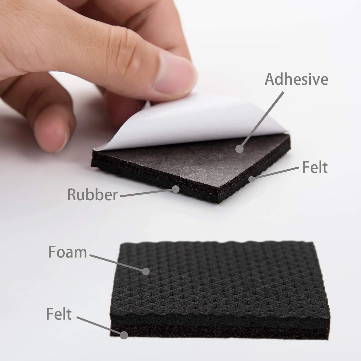 Yelanon Non Slip Furniture Pads -24 pcs 2.5" Furniture Grippers, Non Skid for Furniture Legs,Self Adhesive Rubber Furniture Feet, Anti Slide Furniture Hardwood Floor Protector for Keep Couch Stoppers