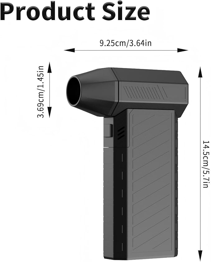 Compressed Air Duster-180000RPM Air Blower Rechargeabler, Handheld Snow Blower Cordless with Quick Charge, 3 Adjustable Speeds, 2 LED Lights, 7500mAh Battery for Computer Camera Home Outside