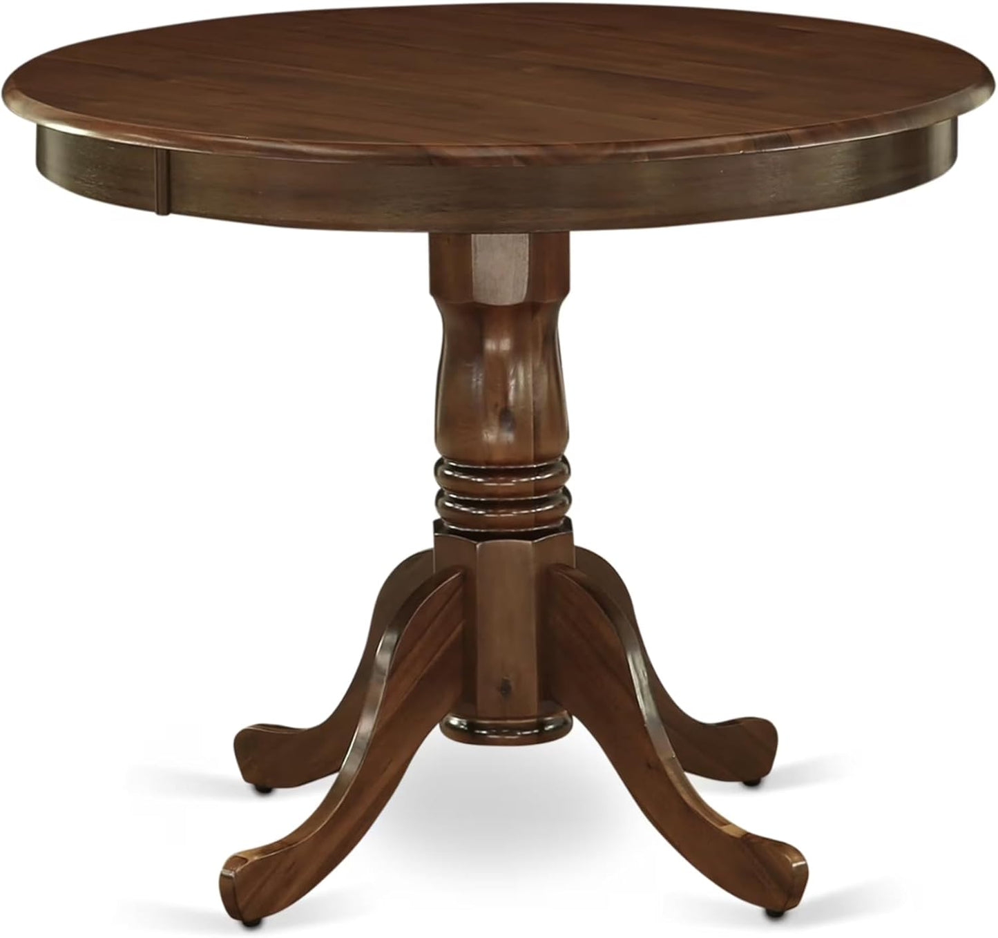 East West Furniture ANAS3-AWA-27 3 Piece Modern Dining Set consists A Dinning Table and 2 Light Gray Polyester Fabric Dinner Chairs, Antique Walnut