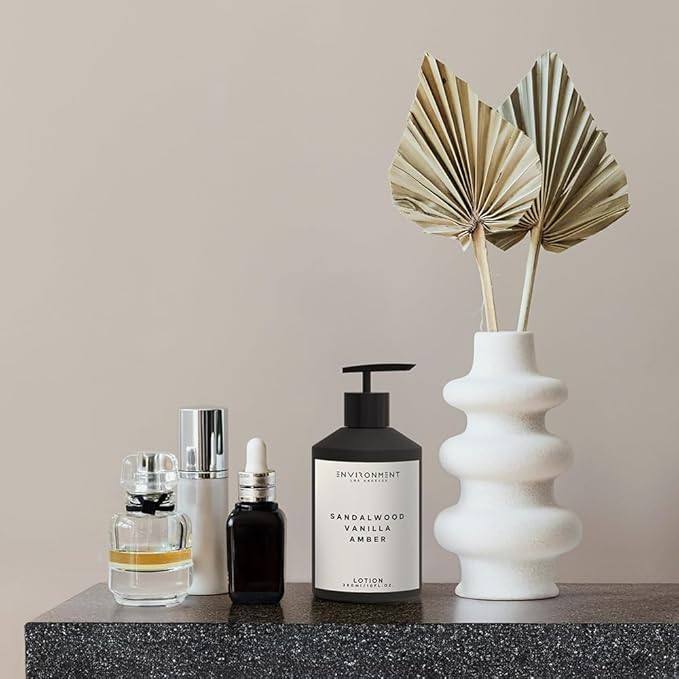 ENVIRONMENT Inspired by 5-Star Resort HCS, 300ml Luxury Scented Lotion (Sandalwood | Vanilla | Amber) Bathroom Luxury, Men & Women High-End Body Lotion, Hand Cream, Dry Skin Treatment