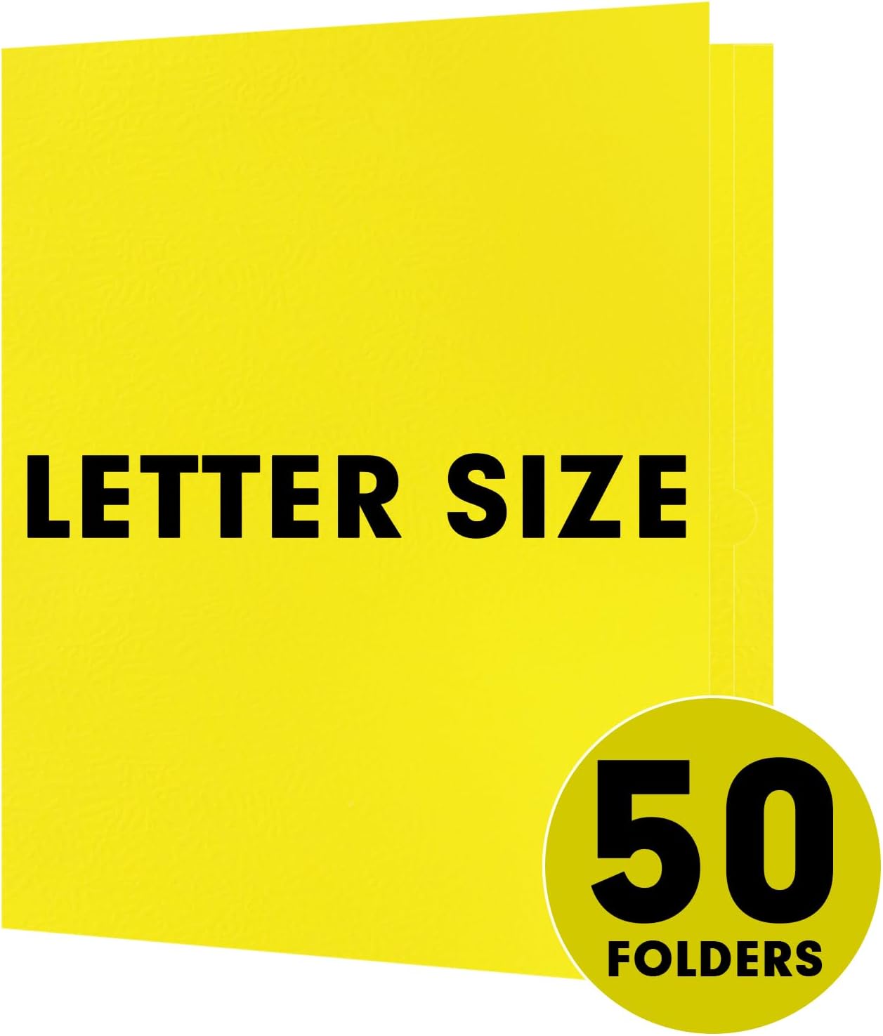 50 Pack 2 Pocket Folders - Letter Size, Yellow