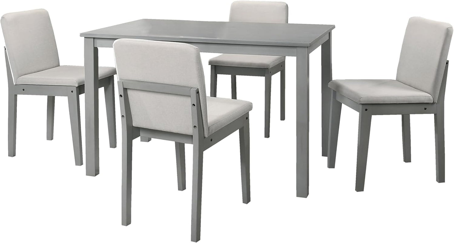 Poundex 5 Piece Dining Set in Gray