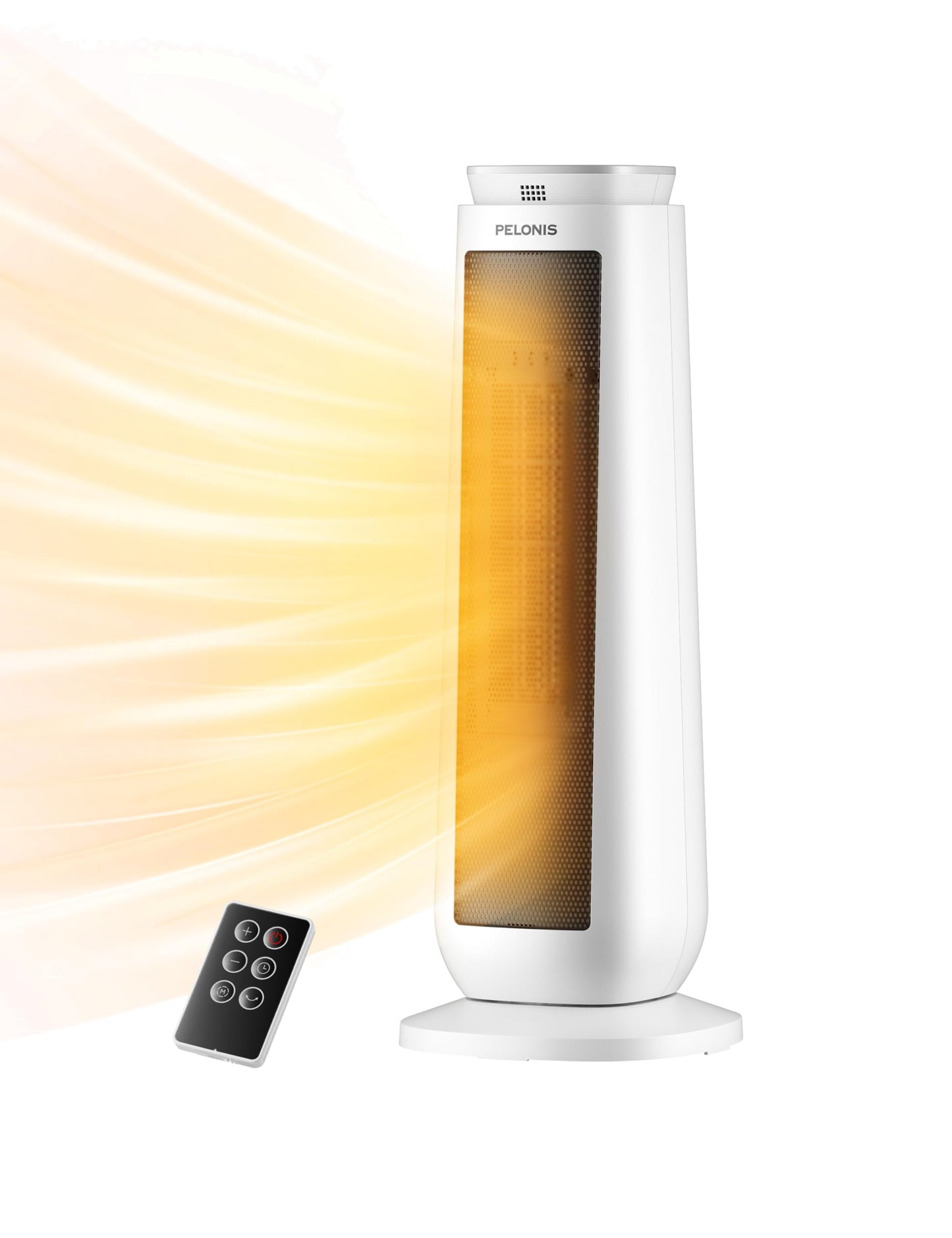 PELONIS 23    Oscillating Ceramic Tower Space Heater with Remote & Thermostat, Electric Energy Efficient Floor Heater for Indoor