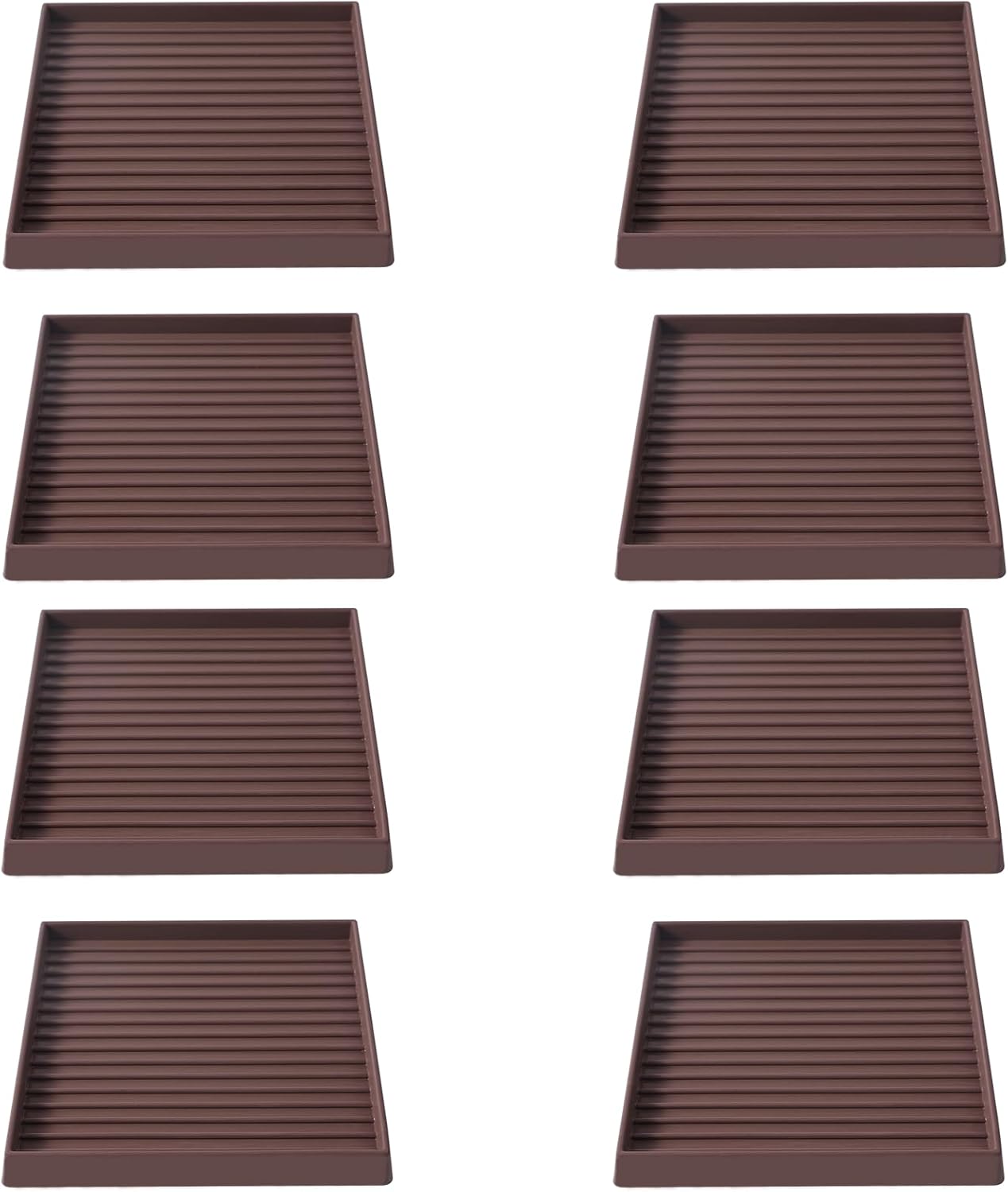 5x5 Square Rubber Furniture Caster Cups, Anti-Sliding Furniture Pads Bed Stopper Floor Protectors with Grip - Protect Any Flooring