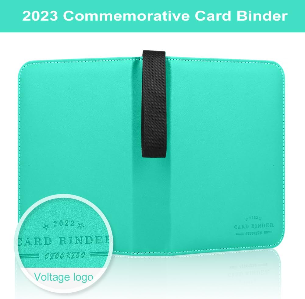 Baseball Card Binder with Sleeves, Sports Card Binder Collectible Trading Card Albums Fits Cards with 50 Removable Sleeves (Green, 400 Pockets)