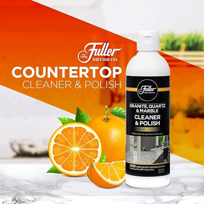 Fuller Brush Countertop Cleaner & Polish - Multi Surface Cleaner - Cleans, Polishes and Protects Granite Quartz Marble Glass Laminates Metal and Other Surfaces Refreshing Orange Scent Removes Odor (6 Pack)