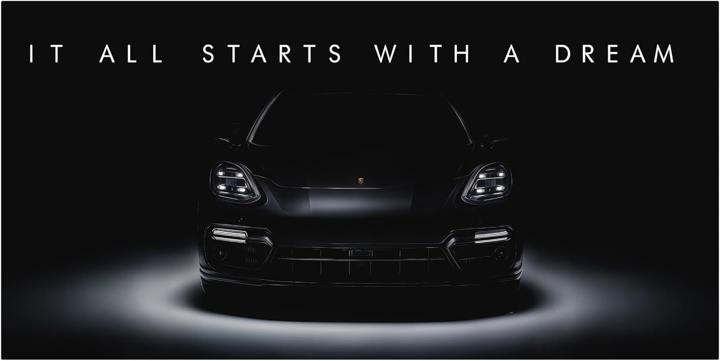 Motivational Wall Art for Office, Super Car Art Canvas, Inspirational Automotive Decor for Panamera Turbo S E-Hybrid Sportscar Lovers, Motivational Wall Decor for Home, Car Poster (40L" x 20W")