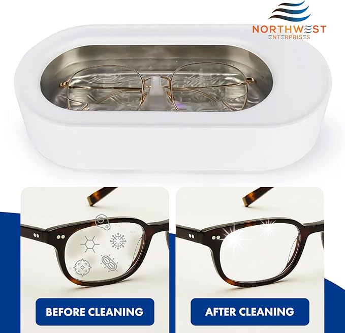 NORTHWEST ENTERPRISES Ultrasonic Cleaner Solution for Eyeglasses, Concentrated for Glasses Cleaning in Sonic and Ultrasonic Machines (32oz)