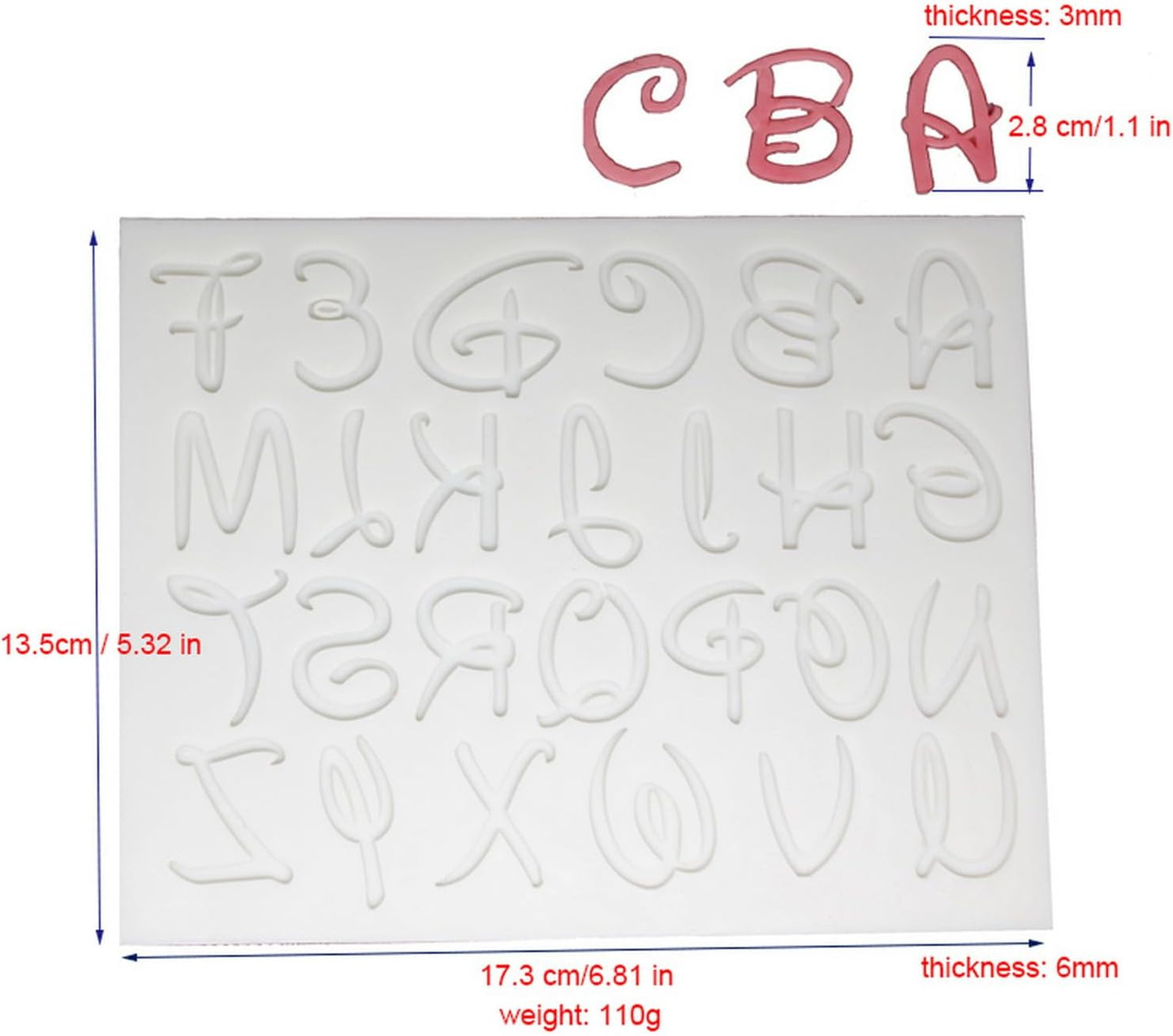 Stylish English Alphabets/Letters & Numbers Silicone Molds For Fondant Cake, Gum paste, DIY Cake Decorations (Cartoon)