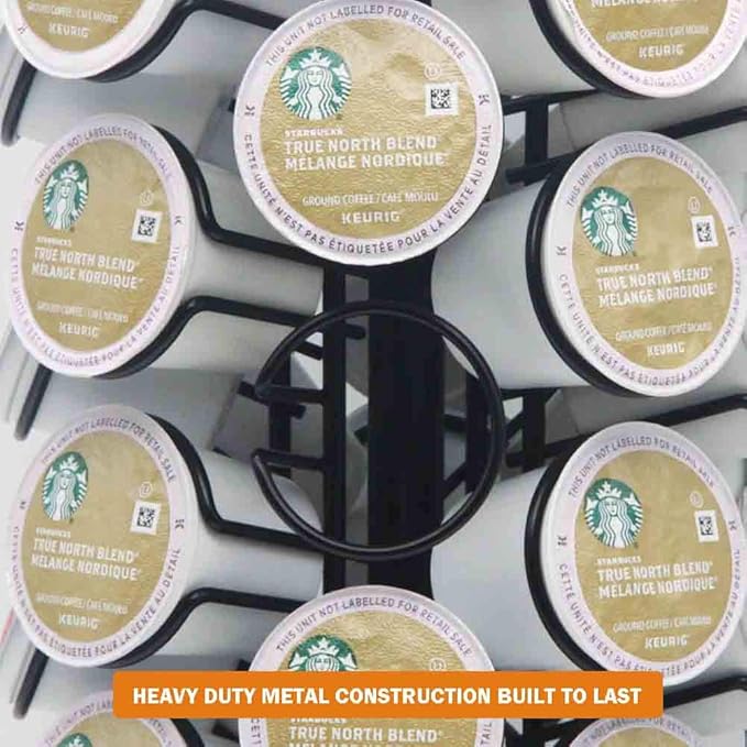 40pods K Cup Holders, K Cup Carousel, Coffee Pods Holder Storage Organizer Stand,Comes All in One Piece,No Assembly Required,1 Count,Black (Holds 40 Pods/Heavy Duty Base, Matte Black)