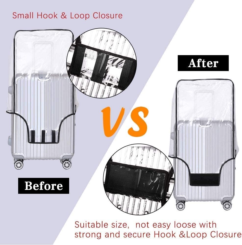 3 PCS PVC Luggage Protector Covers for TSA Approved 20/24/28 Inch Clear Suitcase Cover Protector Transparent Luggage Protective Cover Set