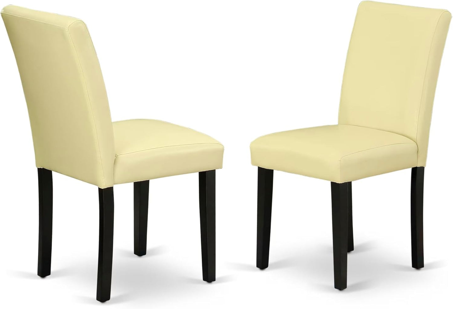 East West Furniture DUAB7-BLK-73 7 Piece Kitchen Table & Chairs Set Consist of a Rectangle Dining Room Table and 6 Eggnog Faux Leather Upholstered Chairs, 36x60 Inch, Black