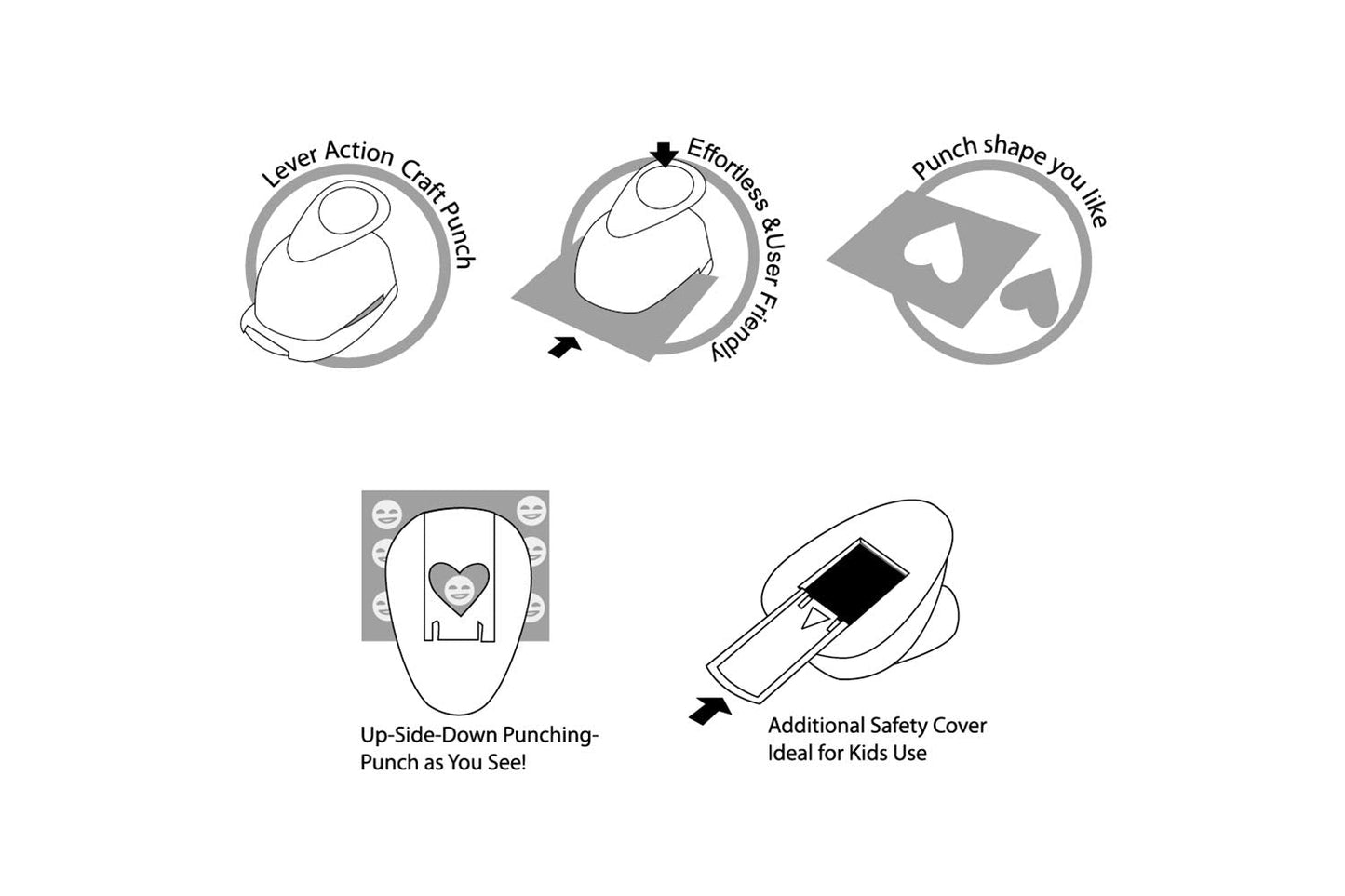 Bira Craft 2 inch Fish Symbol Shape Lever Action Craft Punch for Paper Crafting Scrapbooking