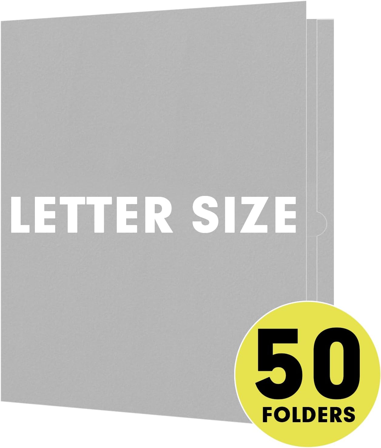 Two Pocket Folders, 50 Pack, Letter Size, Grey