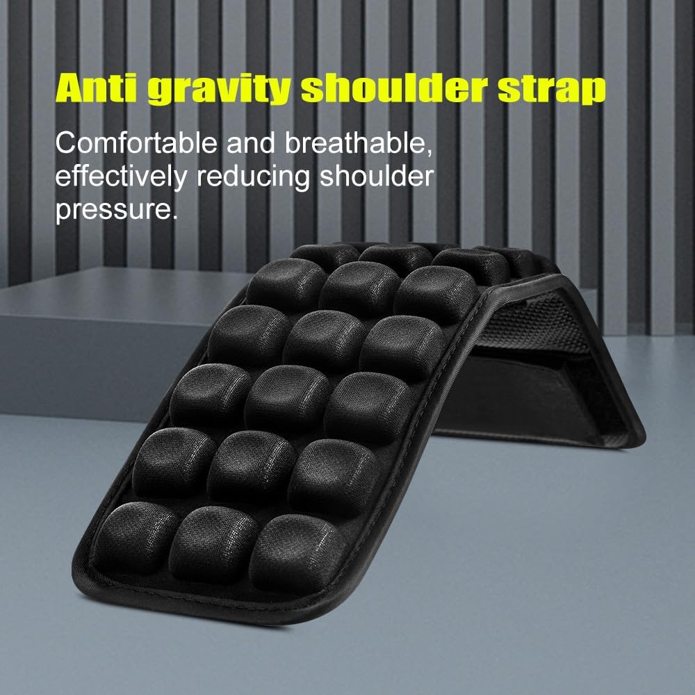 Anti-Gravity Shoulder Pad Cushion, Universal Bag Strap Comfort Pad with 30% Stress Reduction, Black,2pcs