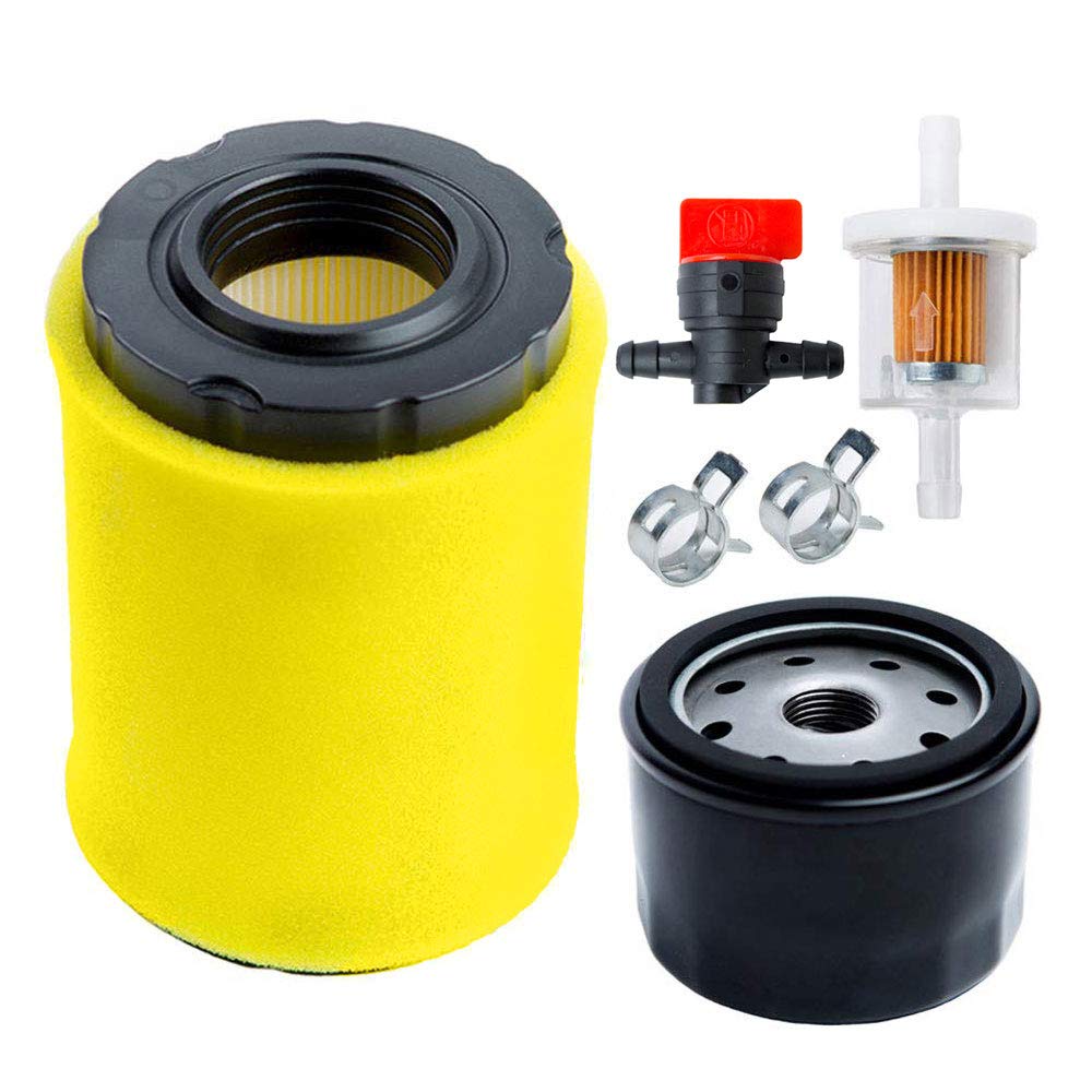 HOODELL 796031 Air Filter with Tune Up Kit, Compatible with 591334 492932 696854, John Deere D100 D110 D125 D130, Husqvarna YTH22V46, Lawn Mower Oil Filter