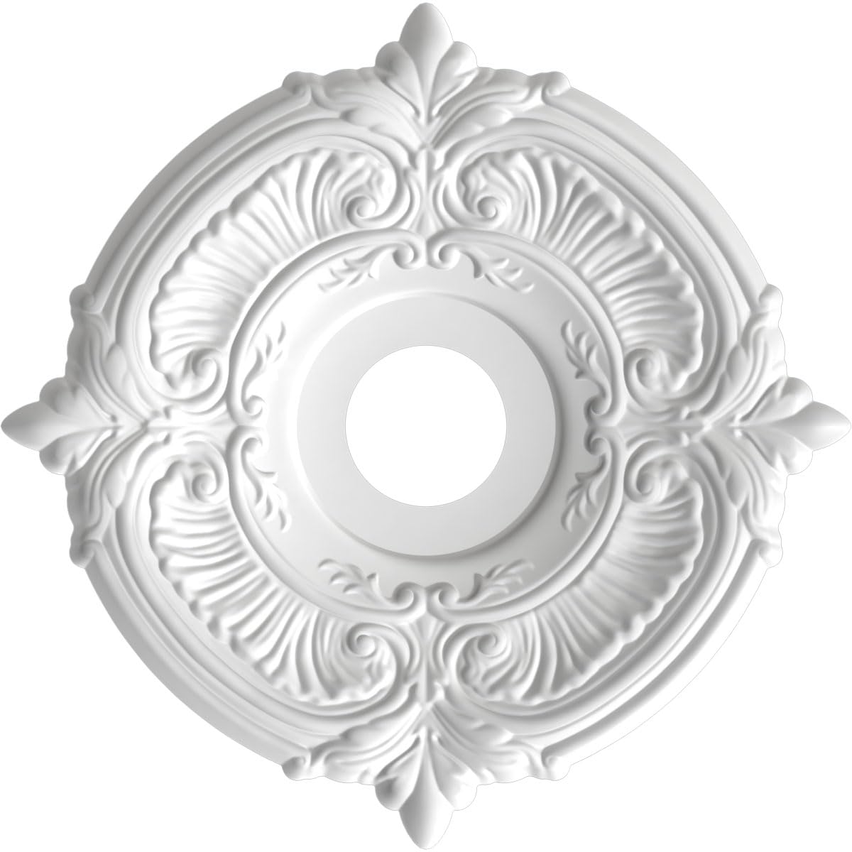 Ekena Millwork Cmp16Atamb Attica Thermoformed Pvc Ceiling Medallion (Fits Canopies Up To 5 5/8), 16Od X 3 1/2Id X 1P, Textured M