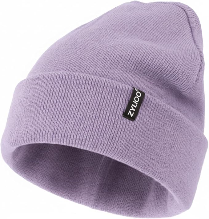 Zylioo Oversize Beanie Hats, XXL Big Size Ribbed Knit Cuffed Winter Hat for Cold Weather, Warm Skull Watch Cap